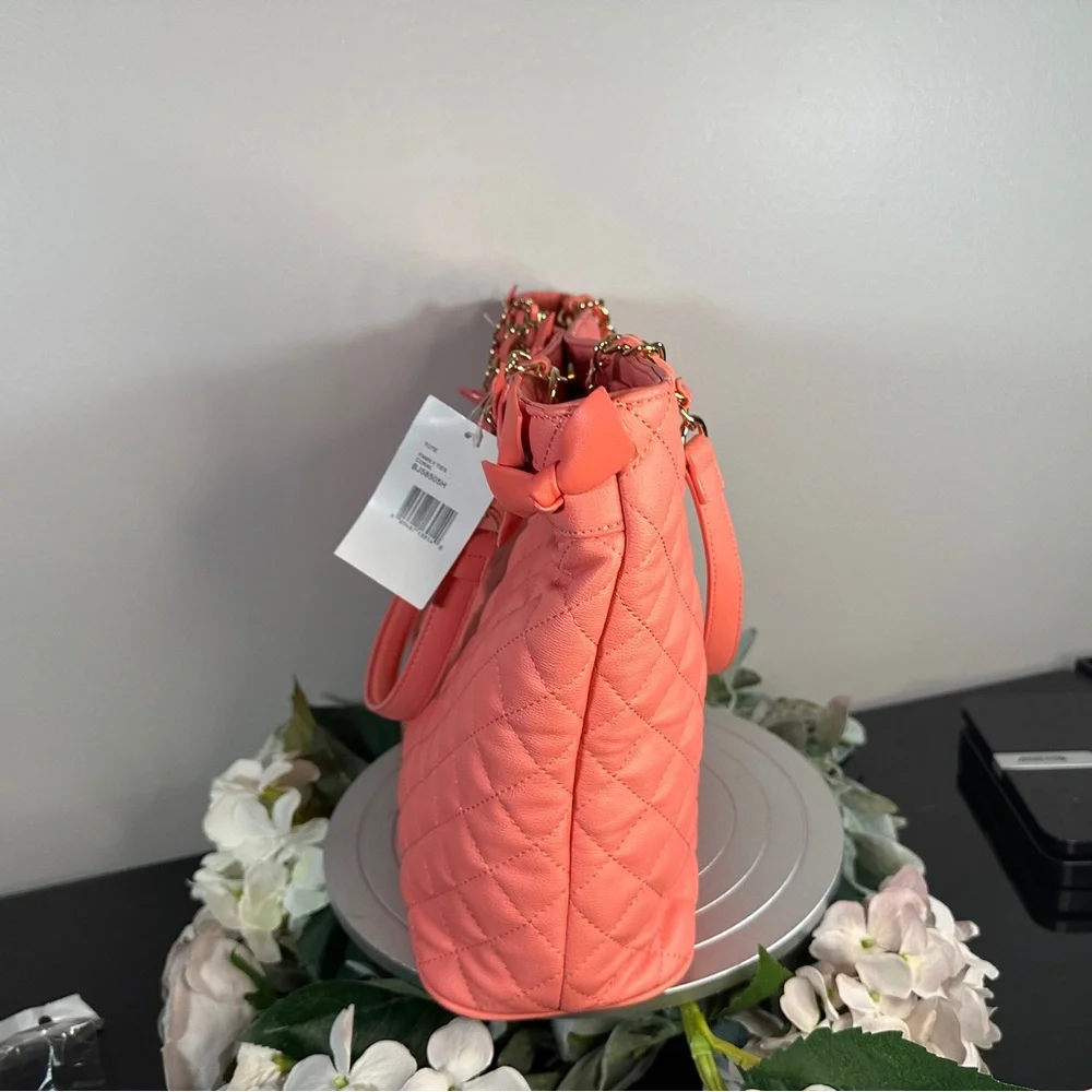 Betsy Johnson Family Ties Tote In Coral NWT - Picture 4 of 10